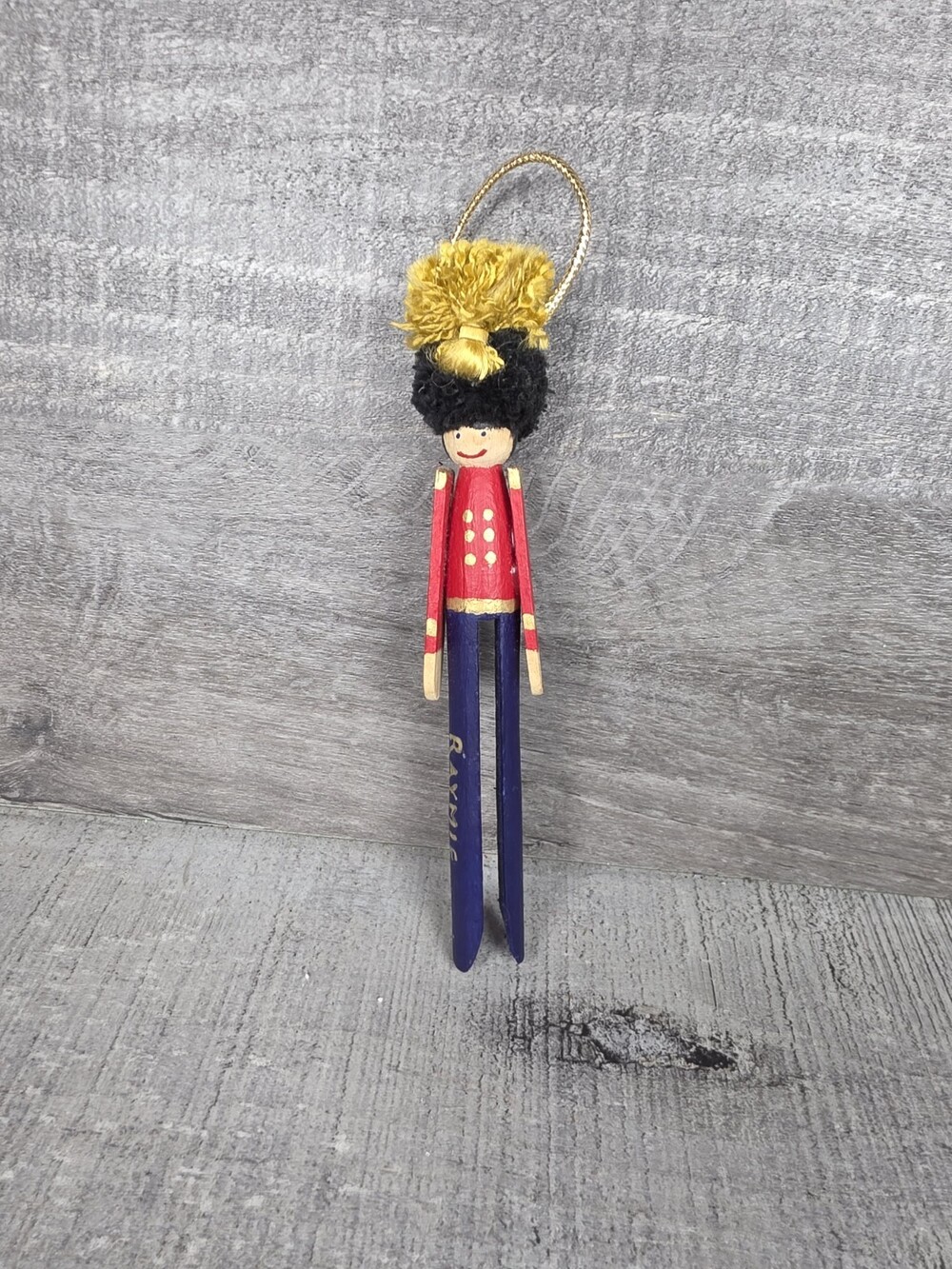 VTG Christmas British Solider King Queens Guard Clothes Pin 1979s Ornament 168d
